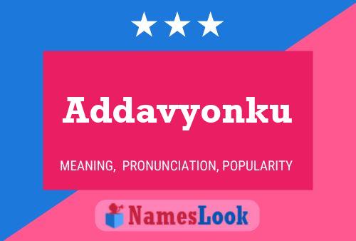 Addavyonku Name Poster