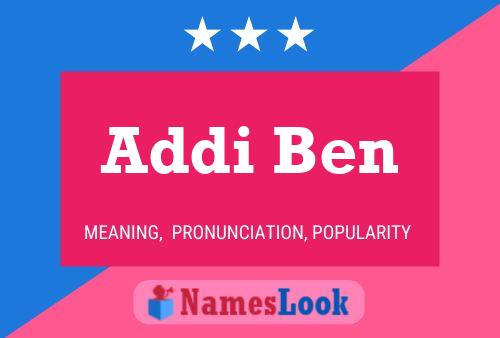 Addi Ben Name Poster