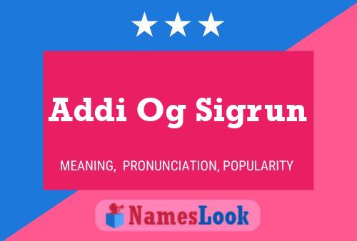 Addi Og Sigrun Name Poster