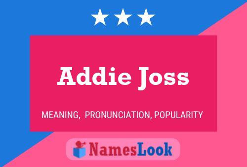 Addie Joss Name Poster