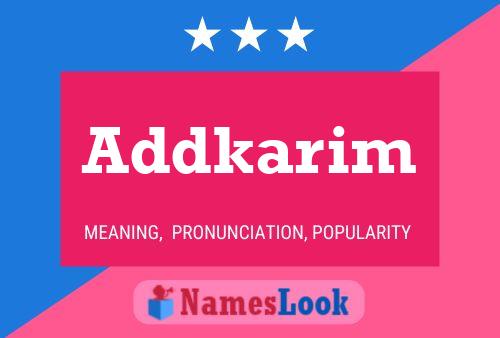 Addkarim Name Poster