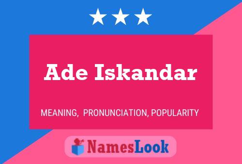 Ade Iskandar Name Poster