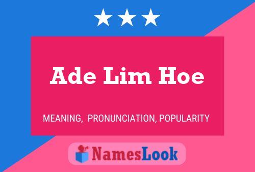 Ade Lim Hoe Name Poster