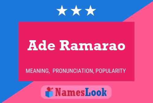 Ade Ramarao Name Poster