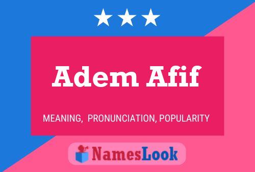 Adem Afif Name Poster