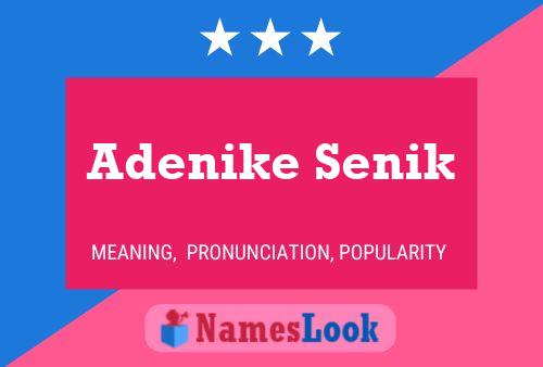 Adenike Senik Name Poster