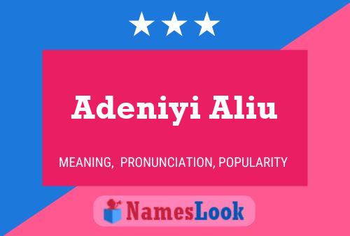 Adeniyi Aliu Name Poster