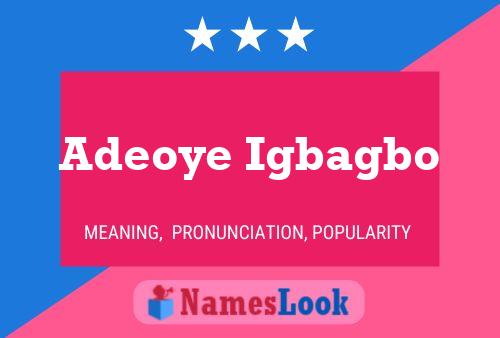 Adeoye Igbagbo Name Poster