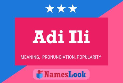 Adi Ili Name Poster