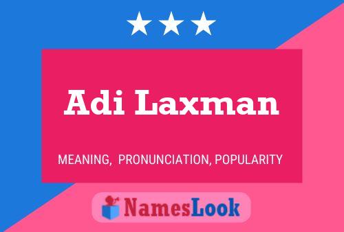 Adi Laxman Name Poster