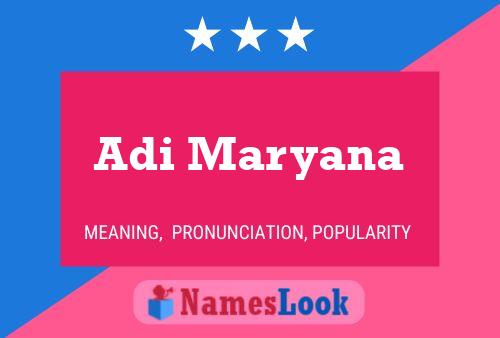 Adi Maryana Name Poster