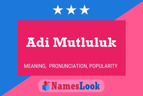 Adi Mutluluk Name Poster