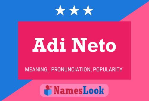 Adi Neto Name Poster