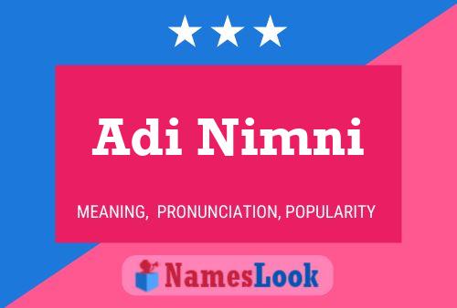 Adi Nimni Name Poster