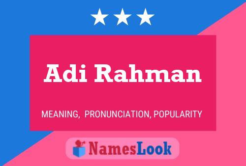 Adi Rahman Name Poster