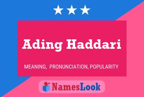 Ading Haddari Name Poster