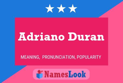 Adriano Duran Name Poster