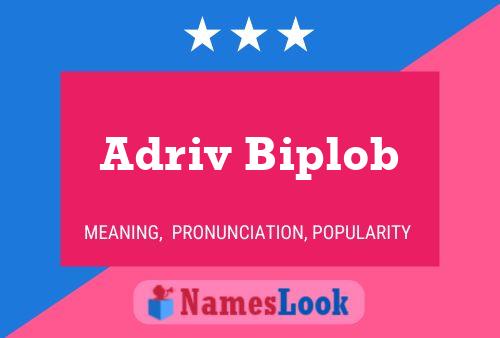 Adriv Biplob Name Poster