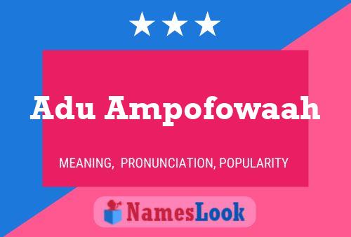 Adu Ampofowaah Name Poster