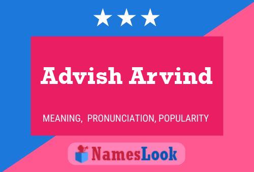 Advish Arvind Name Poster