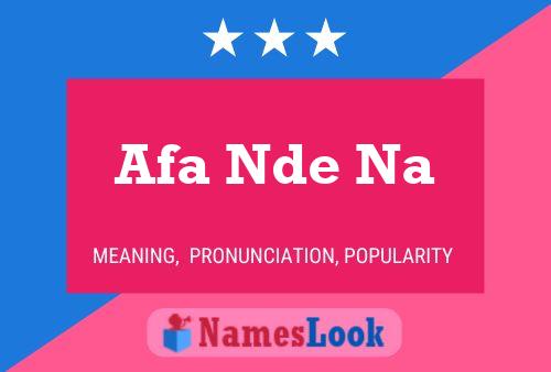 Afa Nde Na Name Poster