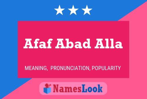 Afaf Abad Alla Name Poster