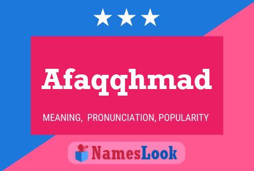 Afaqqhmad Name Poster