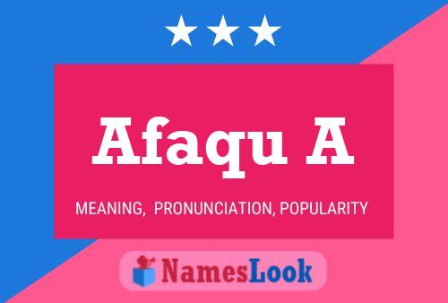 Afaqu A Name Poster