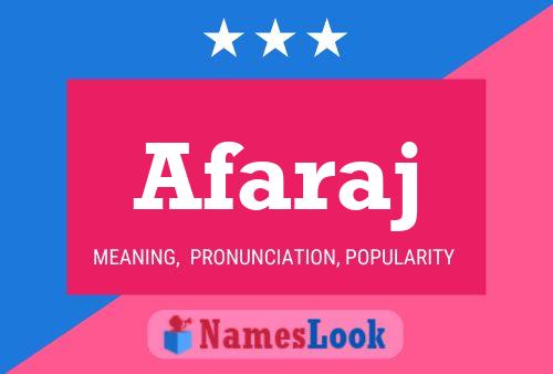 Afaraj Name Poster