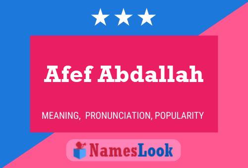 Afef Abdallah Name Poster