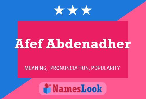 Afef Abdenadher Name Poster