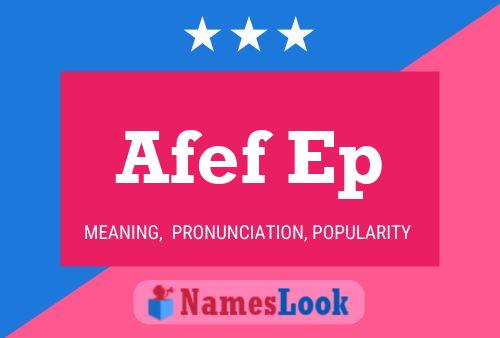 Afef Ep Name Poster