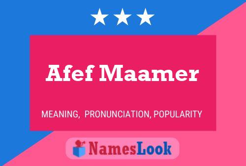 Afef Maamer Name Poster