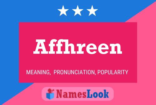 Affhreen Name Poster