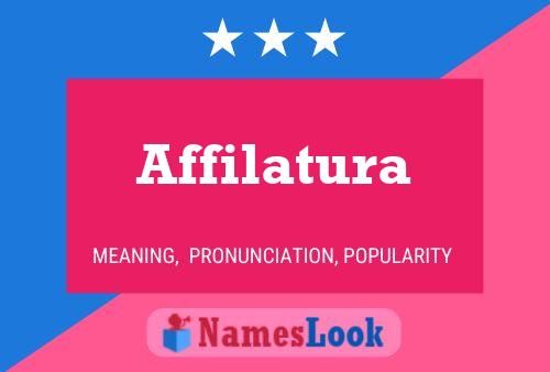 Affilatura Name Poster