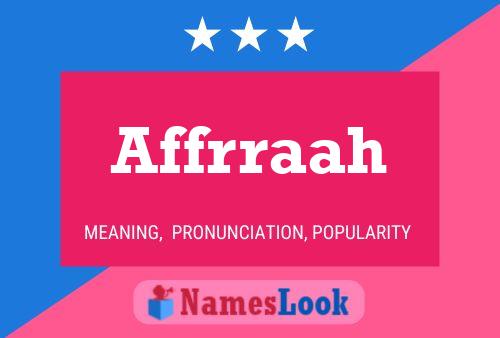 Affrraah Name Poster