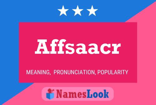 Affsaacr Name Poster