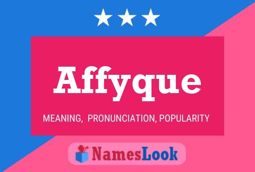 Affyque Name Poster