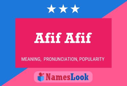 Afif Afif Name Poster