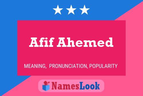 Afif Ahemed Name Poster