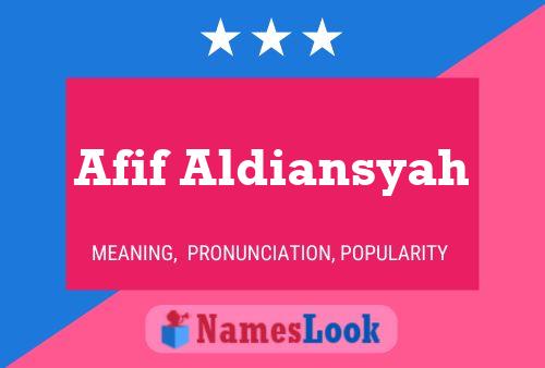 Afif Aldiansyah Name Poster