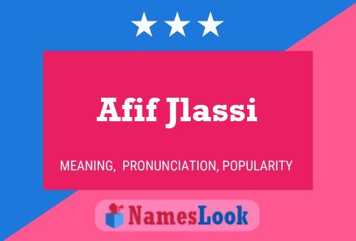 Afif Jlassi Name Poster