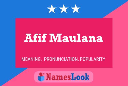 Afif Maulana Name Poster