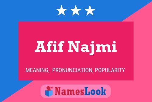 Afif Najmi Name Poster