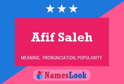 Afif Saleh Name Poster