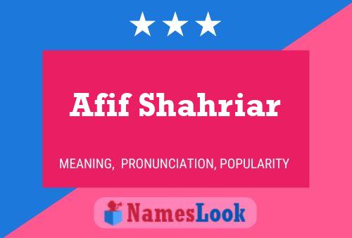 Afif Shahriar Name Poster