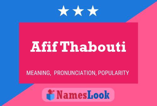 Afif Thabouti Name Poster