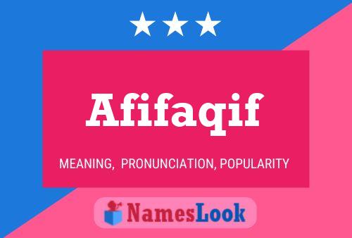 Afifaqif Name Poster