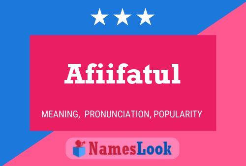 Afiifatul Name Poster