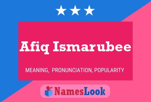 Afiq Ismarubee Name Poster